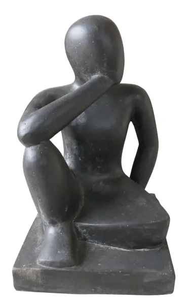 Product image 1 of the product “Sculpture of seated thinking Person, 52 cm ”